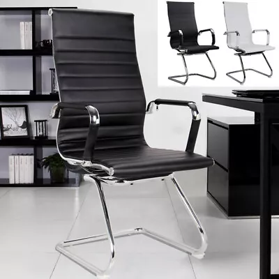 Cantilever Office Chair Executive Pu Leather Dining Room Meeting Reception Seat • £79.95