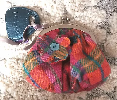 Ness Peggy Tweed Wool Coin Purse Rainbow Tartan Kawaii Scottish Cottagecore  • £3.99