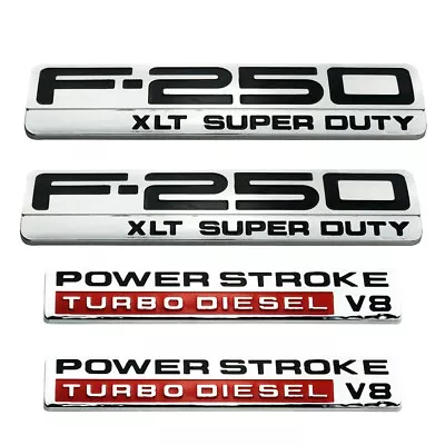 4x 05-07 F250 XLT Super Duty Fender Emblem PowerStroke Turbo Diesel V8 Bagde • $49.99