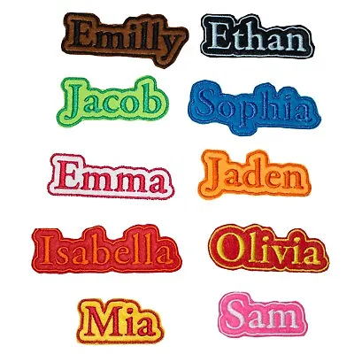 £3.98 • Buy Personalised Embroidery Name Frame Patch Badge Iron On Sew On A1 18mm Font
