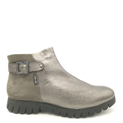 Mephisto Buckle Boots Womens 9.5 Metallic Leather Suede Ankle New • $80.10