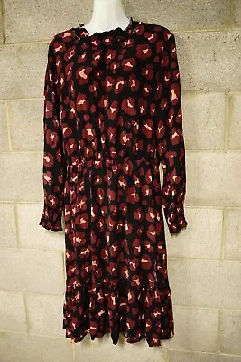 Gorman Black/purple Patterned High Neck L/s Dress…size 12…vgc... • $36