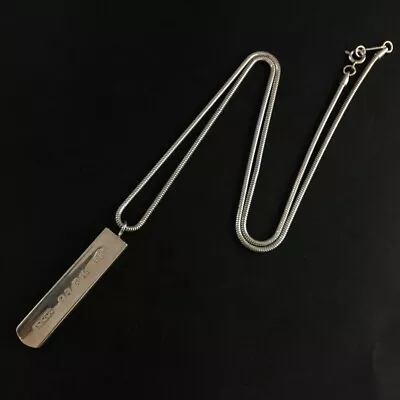 TIFFANY&CO. Silver 925 1837 Narrow Bar Pendant Necklace/5Y0170 • $1