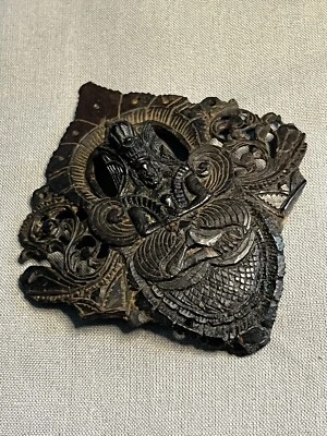 £35.83 • Buy Antique Carved Panel Coconut Shell 19th Century Orientalist Middle Eastern Old