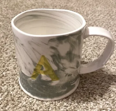 Anthropologie Marbled Monogram Mug “A” • $14