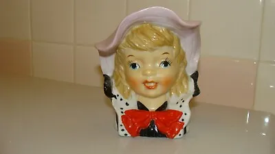 RARE Vintage Ceramic/Porcelain Beautiful Young Girl Head Vase N505C • $112.49
