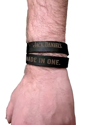 Jack Daniels Double Wrap Leather Strap Bracelet • £12.99