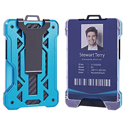 Men's Aluminum Alloy Slim RFID Blocker Card Holder Credit Card Metal Wallet Gift • $8.61