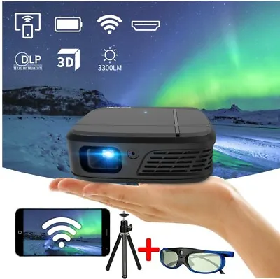 £243.77 • Buy Mini Wifi DLP 3D Projector Portable FHD 1080P Home Cinema Movie Travel HDMI USB