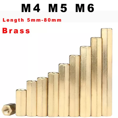 M4 M5 M6 Hex Hexagonal Pillar Standoff Spacer Support PCB Brass Length 5mm-80mm • £1.72