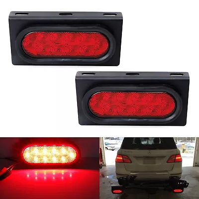 Red 6-1/2  Oval Surface Mount LED Brake/Tail Lamps W/ 3mm Thick Flush Brackets • $35.99