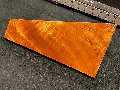 EXHIBITION GRADE Hawaiian Curly Koa Billet Wood: 11  X (5.75  To 2.25 ) X 0.875  • $40