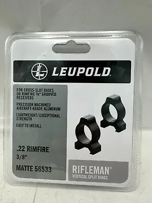 LEUPOLD Rifleman .22 Rimfire 3/8  Tip-Off Scope RINGS MATTE 56533 NEW • $21.99