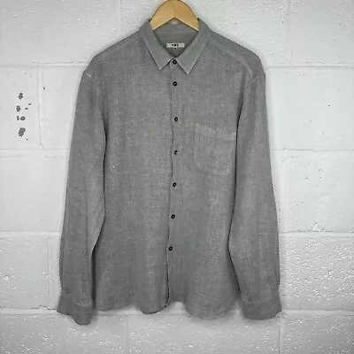 YMC Grey Linen Long Sleeved Shirt Size XL • £8