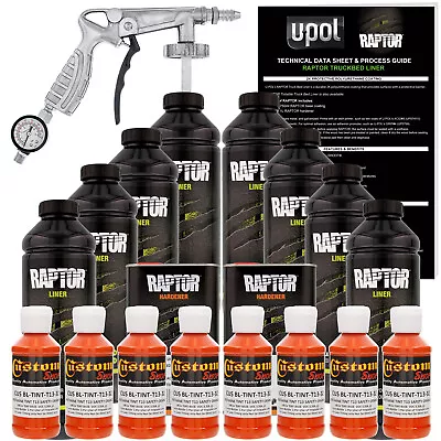 U-POL Raptor Tintable Safety Orange Spray-On Truck Bed Liner Spray Gun 8 Liters • $419.99