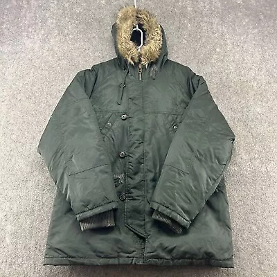 Old Navy Jacket Mens L Green Parka Puffer N3B Reproduction Military Army Down • $34.95