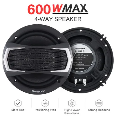 2pcs 6'' 600W 12V 4 Way Car Hifi Speaker Auto Stereo Full Range Frequency Audio • $57.06