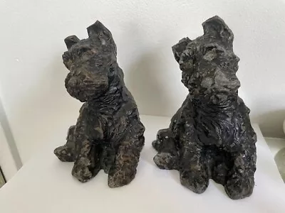 VTG Original Antique McClelland Barclay TERRIER DOG Pair Of Bookends METAL • $29.99