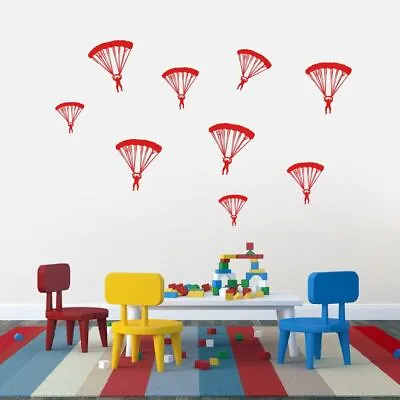 Paratroopers Wall Decal Set - Kids Nursery Army Military Wall Sticker Decal • $27.30