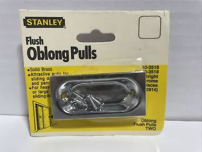 (2-Pack) Oblong Flush Finger Oval Pull Chrome Plated Brass Stanley NOS New 3518 • $9.99