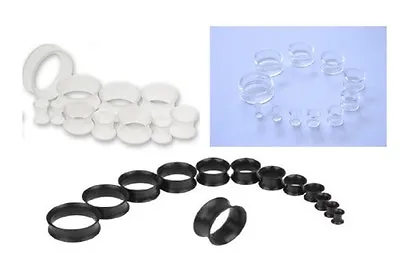 Acrylic Ear Tunnels 3mm To 20mm Plug Double Flare Expanders Tapers Size Choice • £1.89