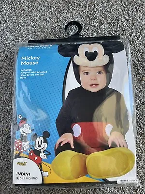 Disney Mickey Mouse Spirit Halloween Infant Baby Costume 6-12 Mo. Two Piece • $25