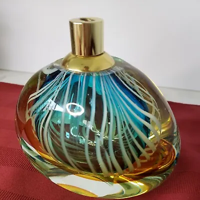 Murano Sommerso Large Italian Art Glass Perfume /Diffuser Bottle Whimsical • $48.99