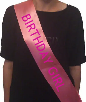 Satin Sash Personalised Birthday Party Wedding Baby Shower Prom Queen Hen Night  • £5.99