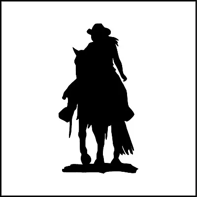 Cowgirl Riding Horse Vinyl Decal/Sticker For Car/Truck/Window/SUV • $2.94