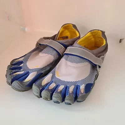 Vibram Fivefingers Bikila Shoes Mens 10.5-11 44 Grey Blue Barefoot Running M349 • $29.99