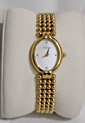 Made In France MICHEL HERBELIN Ladies Gold Tone Designer Quartz Watch Working • $16.41