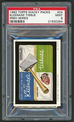 1982 / 85 Topps Wacky Packages Sticker Irish Series #24 Kleenaxe Tissue PSA 9 • $127.89