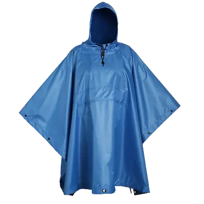 USGI Industries Military Style Multi-Use Rip Stop Rain Poncho (Arctic Blue) • $29.99