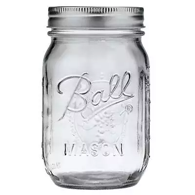 Ball Regular Mouth 16oz Pint Mason Jars With Lids & Bands 12 Count • $13.44