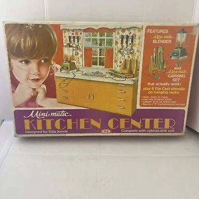 Vintage IDEAL Toys Mini Matic Dollhouse Kitchen Center 1970 No 4007-BOX ONLY • $25