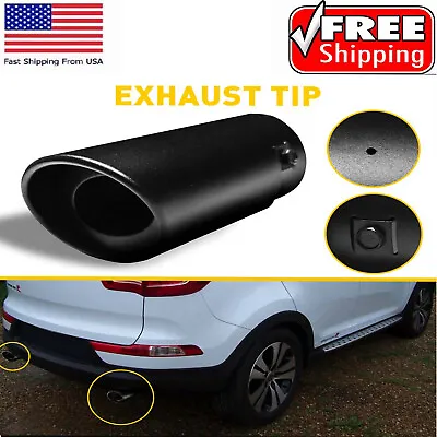 2.5  Inlet Black Car Exhaust Pipe Tip Rear Tail Throat Muffler Accessories • $13.29