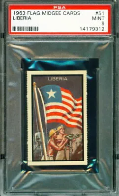 1963 Topps Flag Midgee Cards #51 LIBERIA --- (MINT) PSA 9 • $41.66