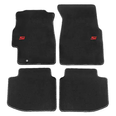 Fit 96-00 Honda Civic Floor Mats Black Nylon Non-slip Carpet W/ Red SI • $58.99