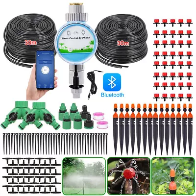 100ft Drip Irrigation System Garden Plant Self Watering Hose Micro Sprinkler Kit • £37.99
