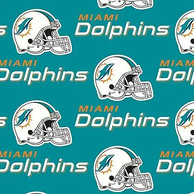 NFL Miami Dolphins 60 Wide Fabric Traditions ~By The Yard • $14.95