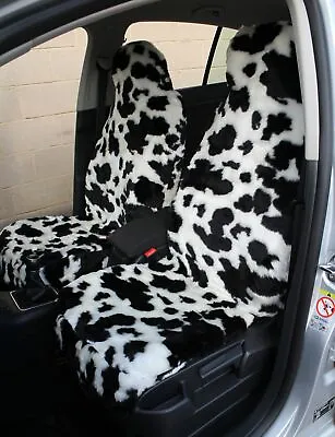 MG Luxury Cow Print Faux Fur Car Seat Covers Front Pair MGB MGF TF XS ZR ZT ZS 3 • $64.64