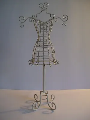 Vintage Small Metal Dress Form Mannequin Ivory SHABBY CHIC Wire Art Display • $34.99