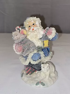 Vintage Frosted Santa Claus Figurine Made Out With Resin Christmas Decor • $22.95
