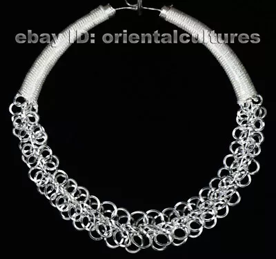 Tribal Exotic Chinese Handmade Miao Silver Necklace • $45