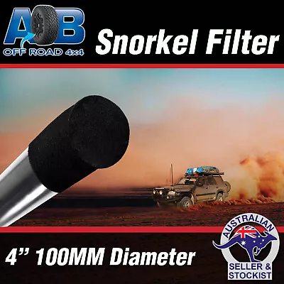 BLACK Snorkel Sock Pre Filter Cleaner 4 Inch 100mm Ram Head Cover Air Filter 4x4 • $26.50