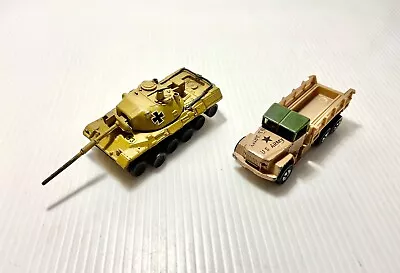 Vintage 1983 HOT WHEELS U.S. Army Convoy Truck & Zylmex T 411 Leopard Tank • $8