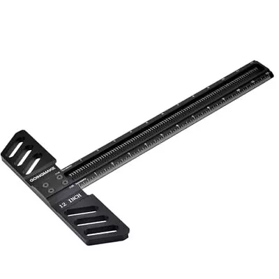 Woodworking Tsquare 12 Inch Aluminum Alloy T Square Ruler 1/32  Hole Scrbing Gui • $41.30