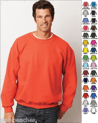 GILDAN Mens Size S M L XL Pullover Heavy Blend Crewneck Sweatshirt Jumper G18000 • $9.95