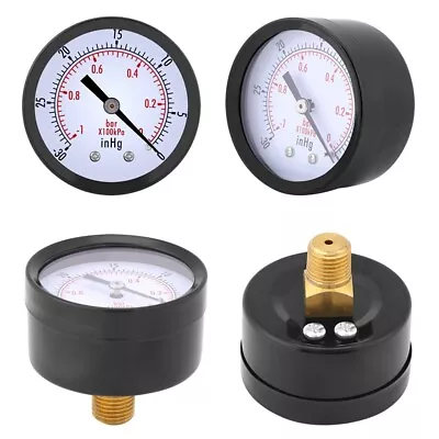 Air Pressure Gauge Meter Vacuum Manometer 0-30inHg 0-1bar 50mm 1/4  BSPT Thread • $12.99