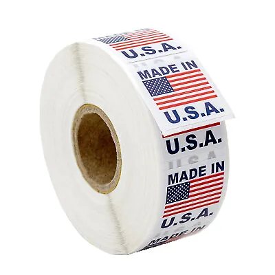 MADE IN USA Flag Pre-Printed Labels / Stickers ( 1  X 1 ) - 52 Rolls Of 1000 • $127.95